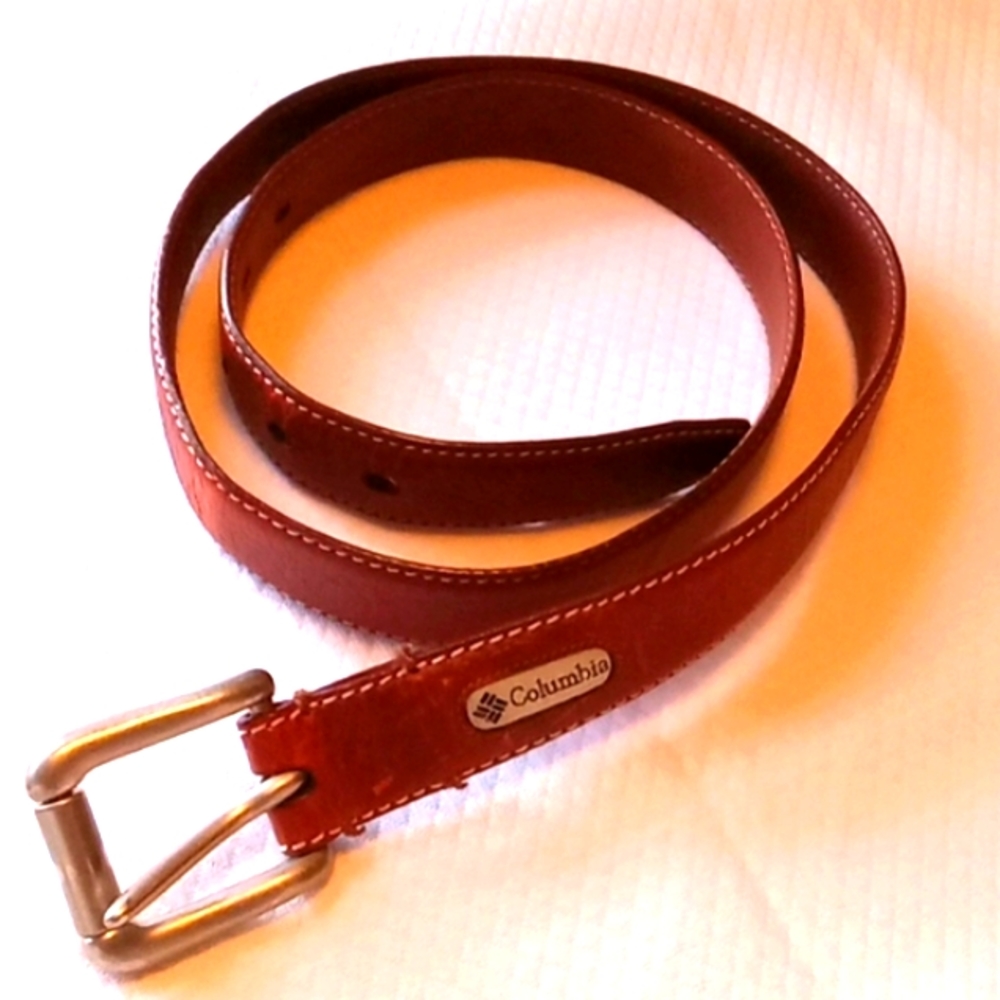 Columbia Leather Belt Size 36"-38" Color: Brown (Unisex)